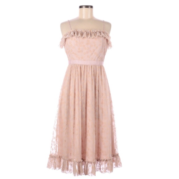 Blush Pink Romantic J. Crew Midi Dress - Picture 1 of 3